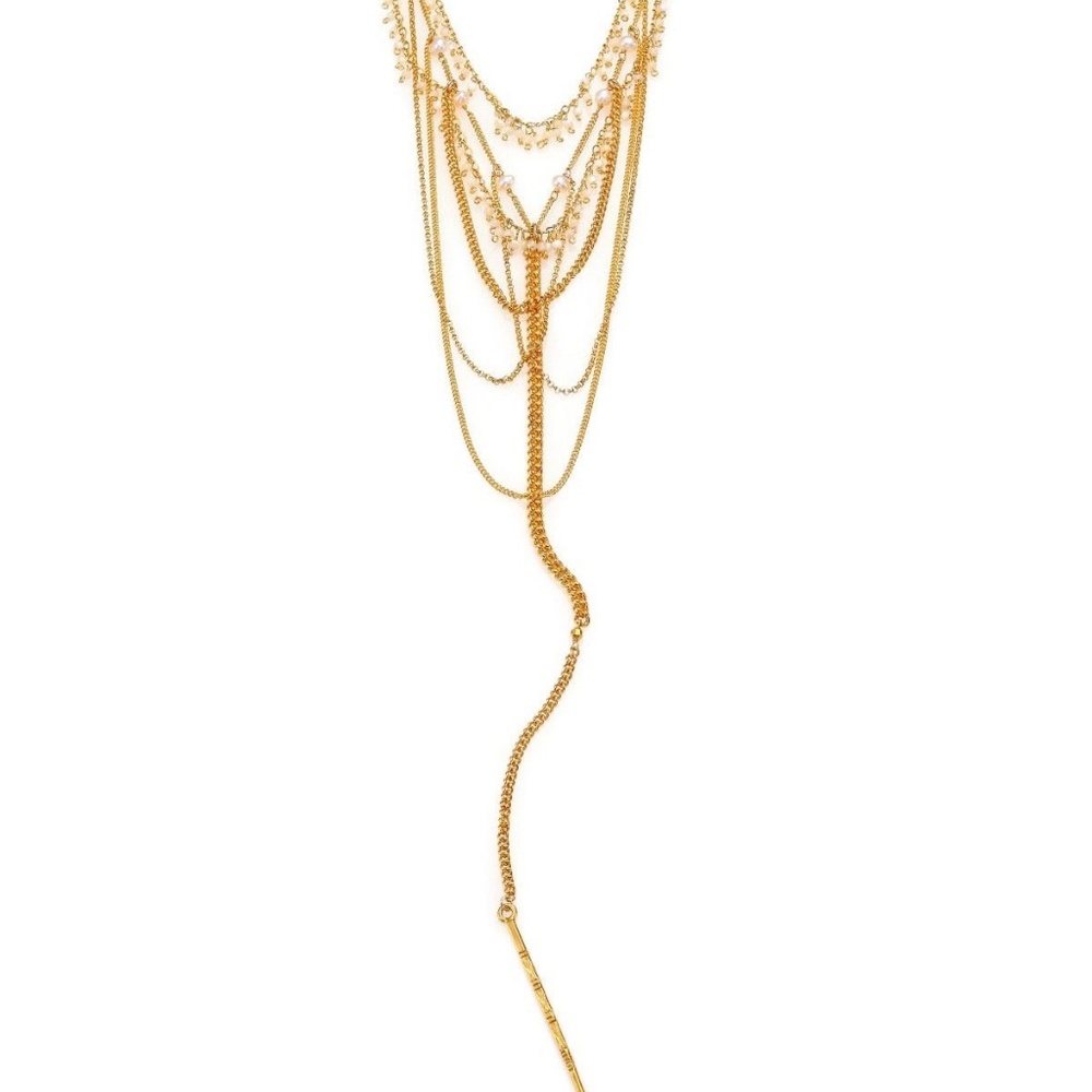 New Auth Chan Luu MOP White Baroque Pearl Draped M